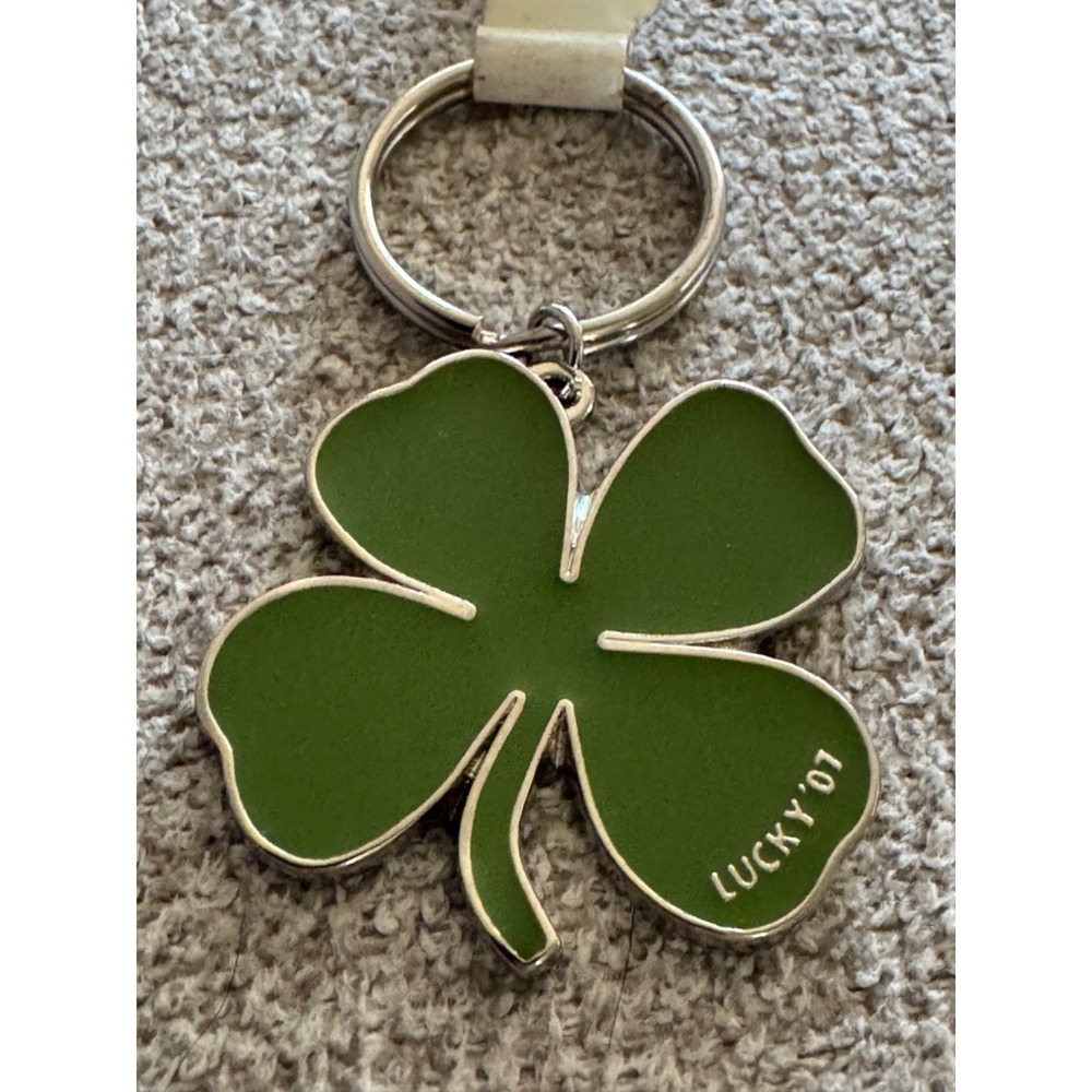 Hallmark‎ Lucky You Shamrock Keychain Green Four Leaf Clover NWT Gift Charm